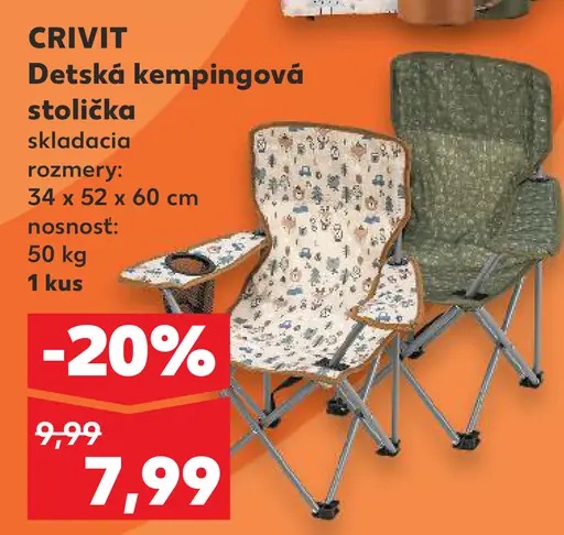 Crivit detská kempingová stolička skladacia