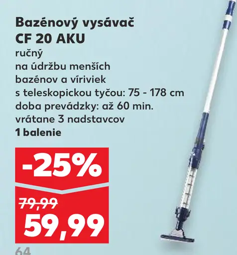 Bazénový vysávač CF 20 AKU