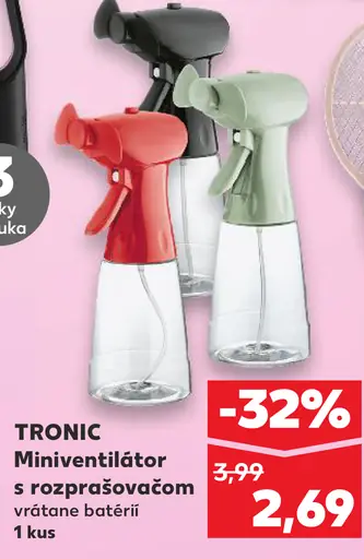 Tronic miniventilátor s rozprašovačom