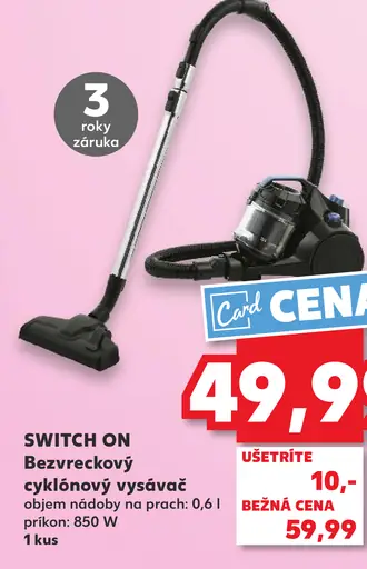 Switch On Bezvreckový cyklónový vysávač