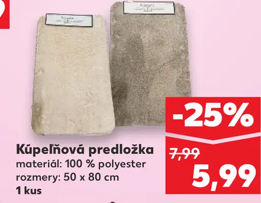 Kúpeľňová predložka 100 % polyester