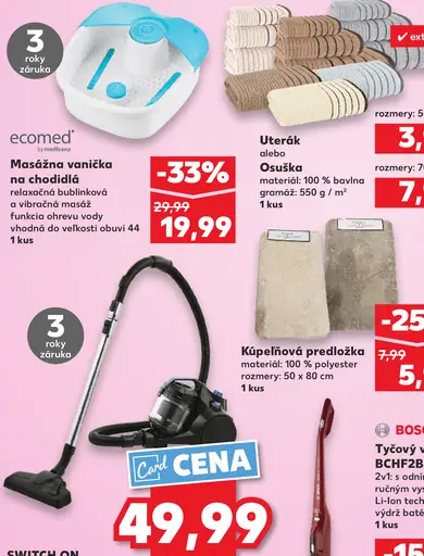 Ecomed masážna vaňička na chodidlá relaxačná bublinková a vibračná masáž