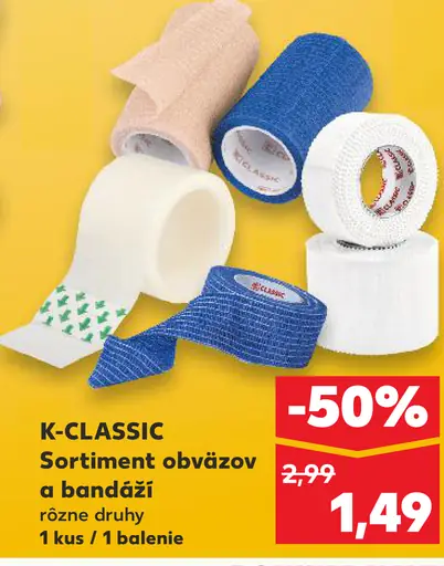 K-Classic sortiment obväzov a bandáží