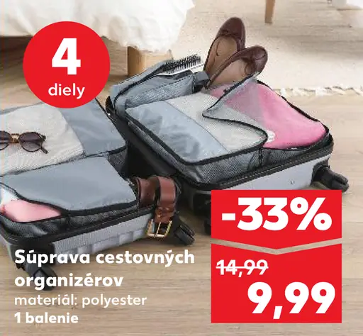 Súprava cestovných organizérov