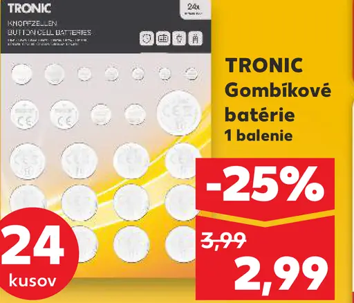 Tronic Gombíkové batérie