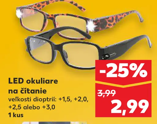 LED okuliare na čítanie