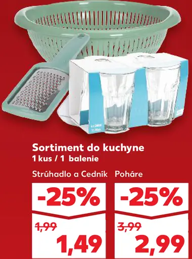 Sortiment do kuchyne strúhadlo a cedník