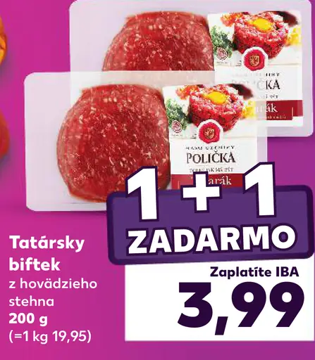 Tatársky biftek z hovädzieho stehna