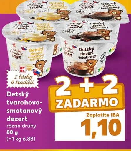 Detský tvarohovo-smotanový dezert