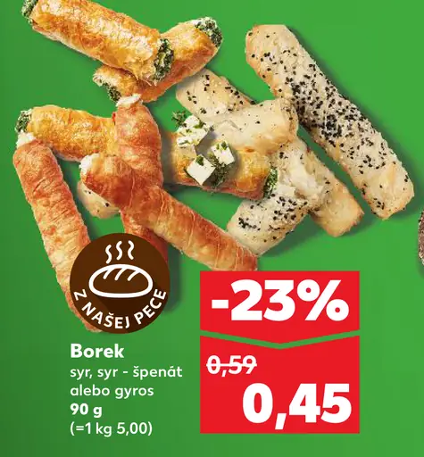 Borek syr, syr-špenát alebo gyros