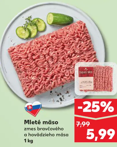 Mleté mäso zmes bravčového a hovädzieho