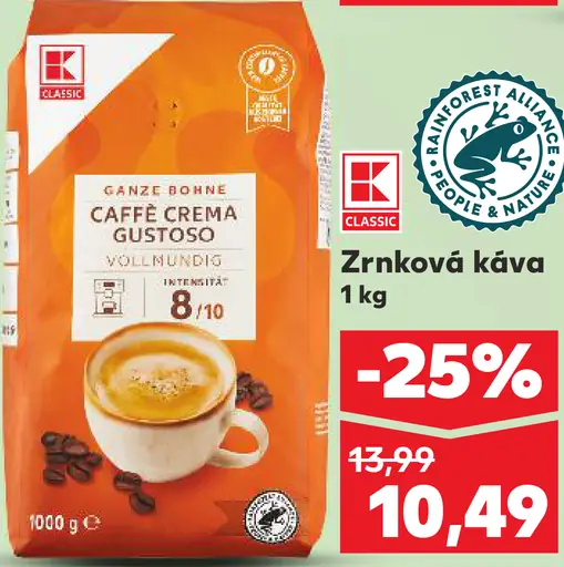 K-Classic Zrnková káva Caffé Crema Gustoso