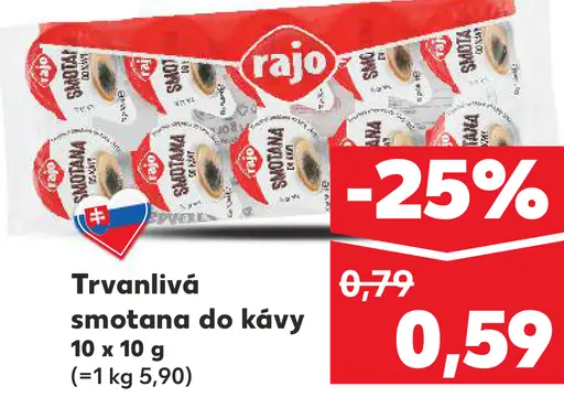 Rajo Trvanlivá smotana do kávy
