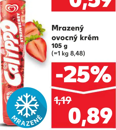 Algida Calippo mrazený ovocný krém