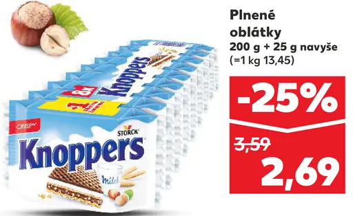 K-Classic Knoppers plnené oblátky
