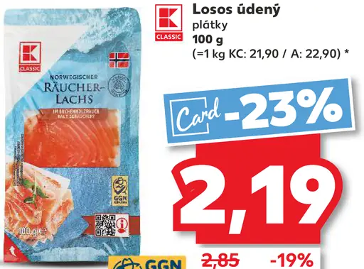 K-Classic údený pstruh lososovitý plátky