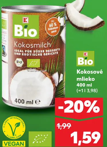 K-Classic Bio kokosové mlieko