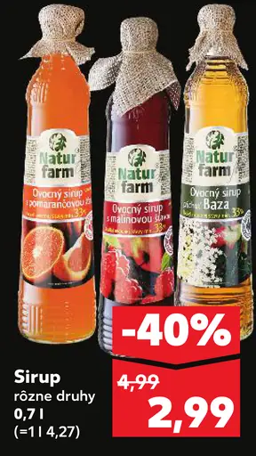 Sirup rôzne druhy