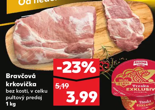 Bravčová krkovička bez kosti, plátky