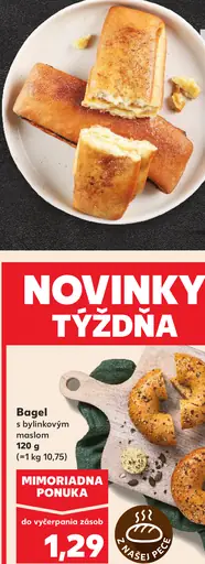 Bagel s bylinkovým maslom