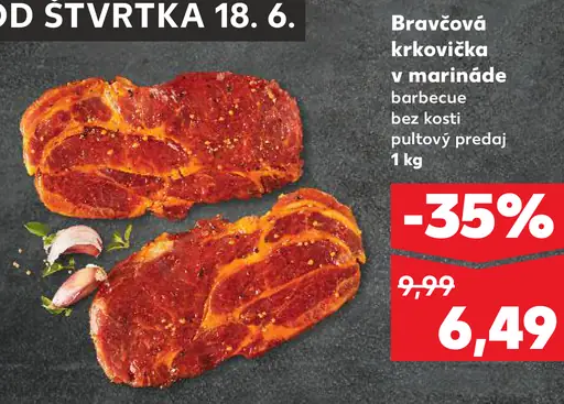 Bravčová krkovička v marináde barbecue bez kosti