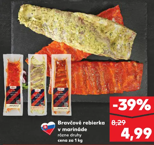 Bravčové rebierka v marináde rôzne druhy