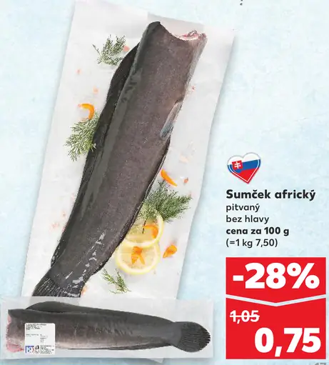 Sumček africký pitvaný bez hlavy