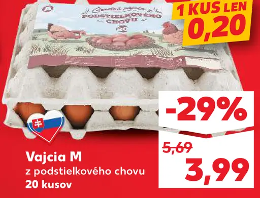 Vajcia M zo podstielkového chovu