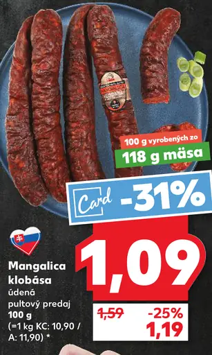 Mangalica klobása údená