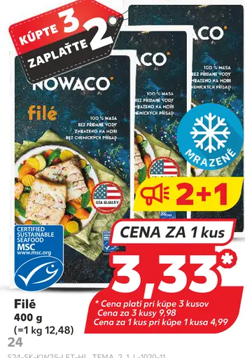 Nowaco rybie filé porcie mrazené