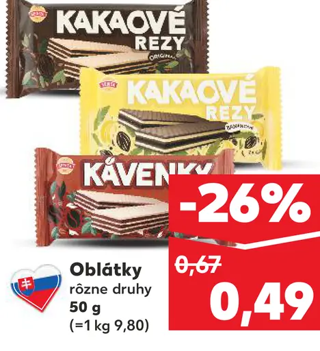 Kakaové rezy oplátky