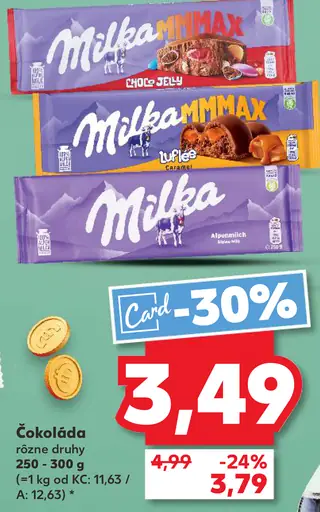 Čokoláda rôzne druhy Milka