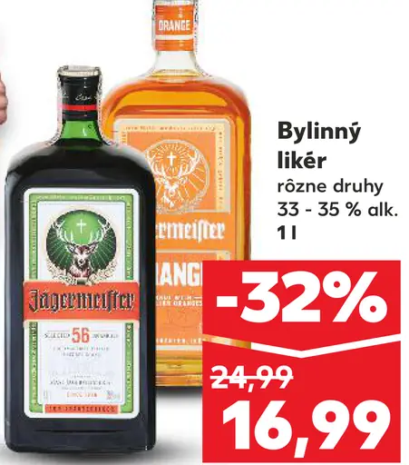 Jägermeister bylinný likér rôzne druhy 33–35 % alkoholu