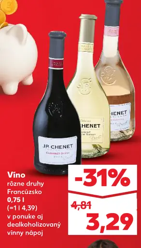 J.P. Chenet víno rôzne druhy Francúzsko