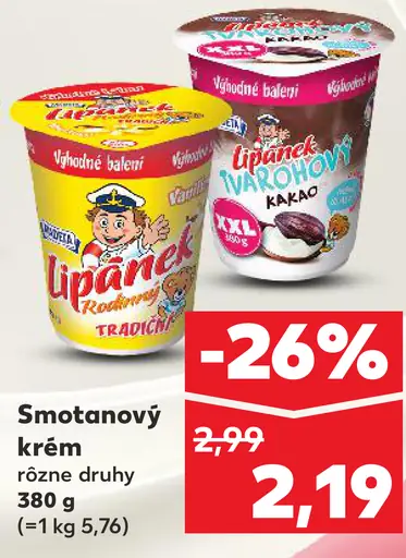 Lipánek smotanový krém rôzne druhy
