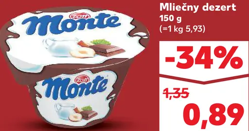 Monte mliečny dezert