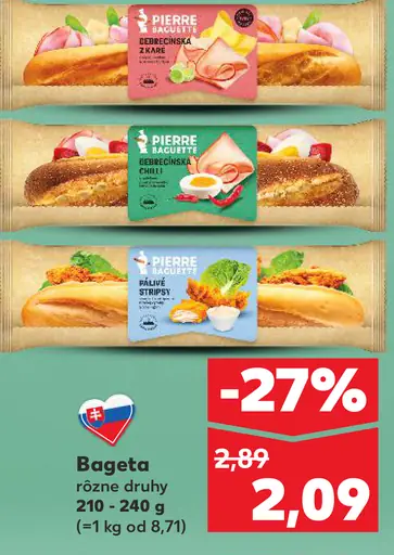 Pierre hot dog bageta rôzne druhy