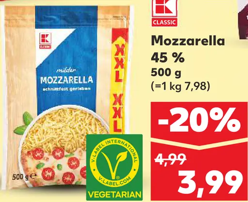 K-Classic Mozzarella 45%