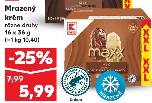 K-Classic mrazený krém Maxx mix mliečny