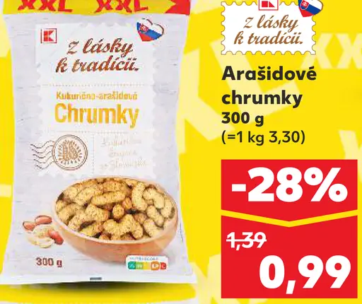 K-Classic arašidové chrumky Chrumky