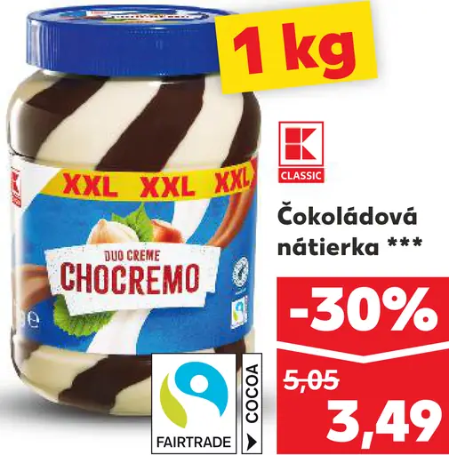 K-Classic Choccremo čokoládová nátierka