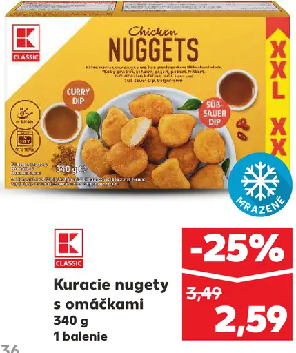 K-Classic kuracie nuggety s omáčkami
