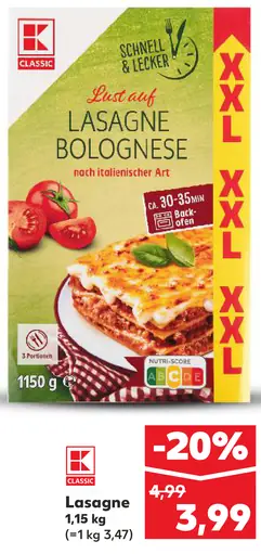 K Classic Lasagne Bolognese