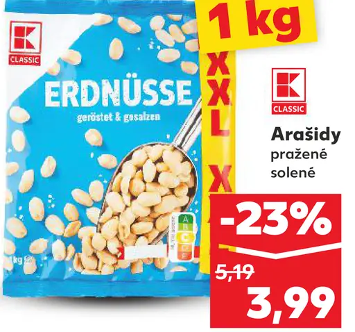 K-Classic arašidy pražené, solené