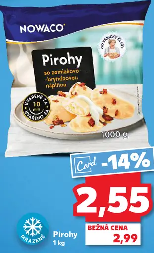 Nowaco Pirohy so zemiakovo-bryndzovou náplňou mrazené