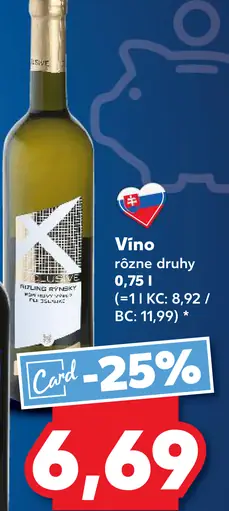 Vino rôzne druhy