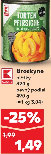 K-Classic broskyne plátky v náleve