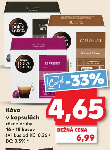 Nescafé Dolce Gusto káva v kapsulách