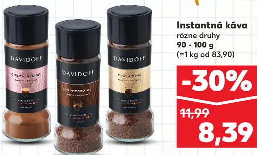 Davidoff instantná káva rôzne druhy