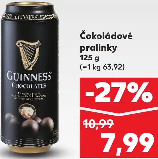 Guinness plechovka čokoládové pralinky